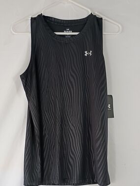 NWT Under Armour Black Velocity Emboss Tank Loose Fit Women's Size XS